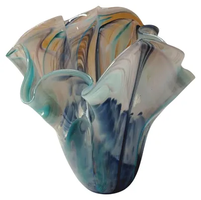 Produktbild von Vetreria Colleoni - Vase Murano Chandani 28 cm - Mundgeblasenes Schichtglas Unikat Handarbeit italienisches Design