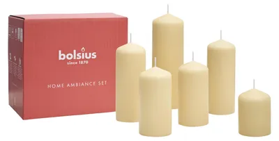 Image de Bolsius - Coffret de bougies - Couleur beige avoine - 6 bougies – Bougies décoratives – Contient des ingrédients naturels