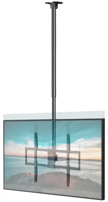 Immagine prodotto di Supporto a soffitto per TV - da 50 a 100 pollici - Standard VESA 800x600 - Capacità di carico fino a 80 kg - Inclinabile e girevole - Metallo nero