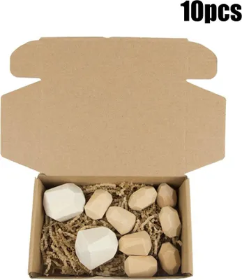 Produktbild von Holzfarbener Steinbaustein Bildungsblock Spielzeugstapel Spiel Holz Farbmodelle (ein Satz von 10)