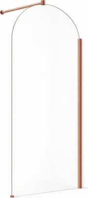 Image de Paroi de douche italienne flûtée - 110 x 195 cm - Cuivre brossé - SIENA