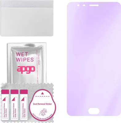 Produktbild von apgo Hybrid Schutzglas, kompatibel mit OnePlus 3, Anti-Blue, 9H Härte, toller Ersatz für Hartglas, kratzfester Displayschutzglas, Displayschutz, Full Glue