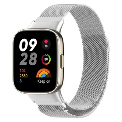 Produktbild von Strap-it Redmi Watch 3 Milanaise Armband (Silber)