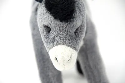Teddys Rothenburg Plüschesel - 19 Cm, Sitzend, Grau/schwarz/weiß, Kuschelweich