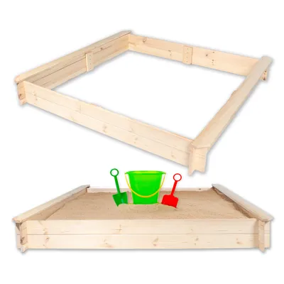 Produktbild von Sandkasten Nicki 147x147 cm aus Kiefer Naturholz Sandkiste Buddelkiste Spielkasten Sandbox