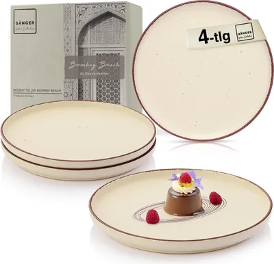 Produktbild von SÄNGER Steingut Dessertteller Bombay Beach 4 teilig