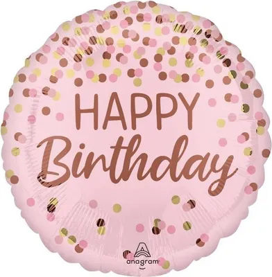Image de HAPPY BIRTHDAY Rose Confetti Ballon d'anniversaire Décoration 46cm
