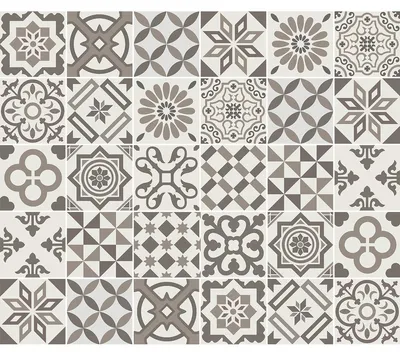 Obrázek produktu pro Samolepicí nálepky na obklady do kuchyně a koupelny – 30 nálepek ve stylu cementových obkladů (AZULEJOS Anento) – 30 nálepek o rozměrech 15 x 15 cm