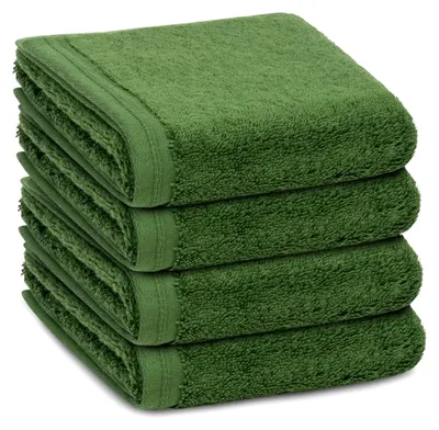 Produktbild von 4-teiliges Frottier-Set - Vegan Life (4 x Gästetuch im Set) - 580 g/m² - Baumwolle - Frottee - saugstark - weich und flauschig