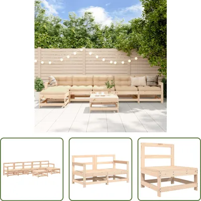 Produktbild von The Living Store 7-tlg. Garten-Lounge-Set Massivholz Kiefer