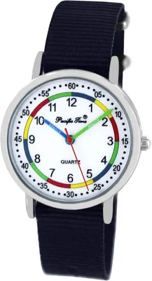 Produktbild von Watch Für Kids, Kinder Armbanduhr Mädchen Jungen Kinderuhr Lernuhr Textil Armband analog Quarz Uhr Sportliche Kinderarmbanduhr im Regenbogen-Design