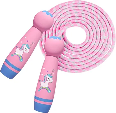 Productafbeelding van Skippy Touw voor Kinderen, Verstelbaar, 2.6 Meter, Houten Handvat, voor Binnen en Buiten