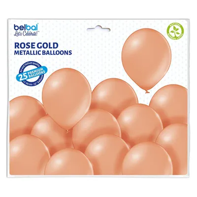 Produktbild von 25 Stk. Luftballon Uni Metallic Ø 30cm |  Rosegold #091