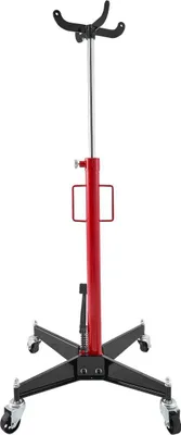 Zdjęcie produktu dla Hydrauliczny podnośnik skrzyni biegów, udźwig 1100 funtów / 0,5 tony Teleskopowy podnośnik skrzyni biegów z pedałem nożnym, obrotowe koło 360°, wysokość podnoszenia 112–187 cm, podnośnik do garażu/warsztatu