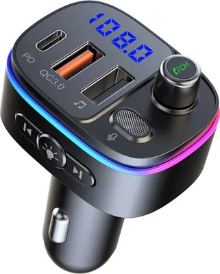 Obrázok produktu pre Car Mp3 Player Usb Quick Charge Qc3.0 Handsfree Bluetooth kompatibilný Kit Wireless Fm Transmitter čierna