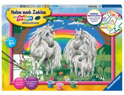 Obrázek produktu pro Ravensburger Fabelhafte Einhornwelt, 1 str., Obrazy v balení, Chlapec/děvče, Sada vybarvování podle čísel