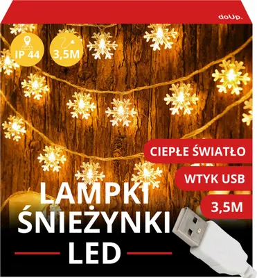 Zdjęcie produktu dla Lampki Choinkowe Kurtyna Led Gwiazdki Swiateczne 3M Girlanda Na Okno
