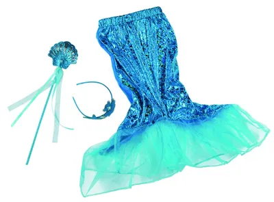Produktbild von kleid Set Meerjungfrau Mädchen blau 3-teilig