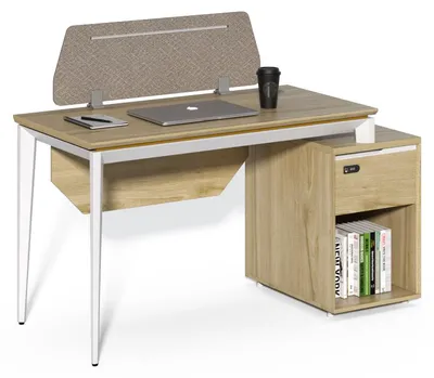Produktbild von Bürotisch mit Schrank Houseland Profit Max 03 1607 Eiche/Weiß