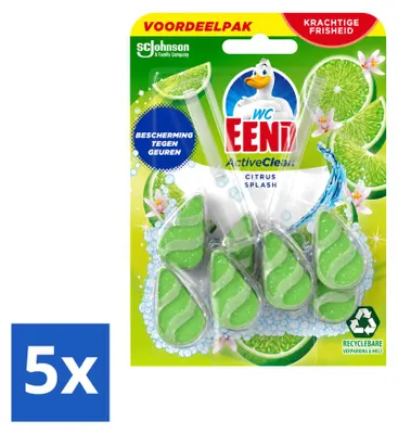 Produktbild von 5 x WC Eend Active Clean Citrus Toiletblok - 77,2 g - Vorteilspackung - 5 Stücke