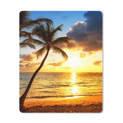Produktbild von MuchoWow® Mauspad Mousepad Strand - Horizont - Sonnenuntergang - Palme - Meer 19x23 cm - Mousepads - Maus Mat - Pad - Mausunterlage - Mauspads - Spielen