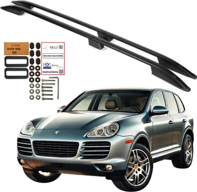Obrázek produktu pro Střešní nosiče PORSCHE CAYENNE SUV 2003-2010 Černý hliník Odolný