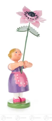 Productafbeelding van Bloemenmeisje voor de lente en het voorjaar, met anemonen. Hoogte ongeveer 11 cm. Nieuw