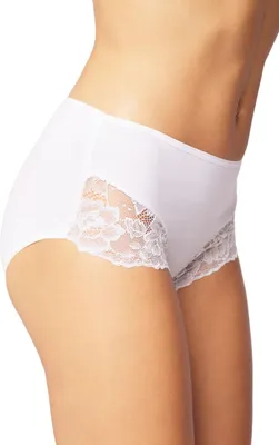 Immagine prodotto di Vivisence mutandine da donna in pizzo vita elastica biancheria intima in pizzo classico 4008, bianco, l
