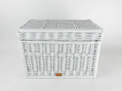 Zdjęcie produktu dla WikliBOX - Wiklinowa skrzynia na zabawki biała - 60x38x37cm
