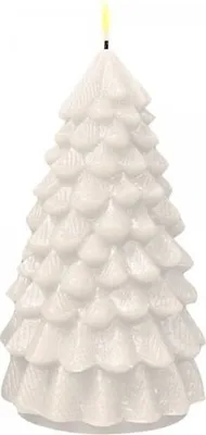 Produktbild von Deluxe Homeart LED Kerze Weihnachtsbaum fernbedienbar 10x18 cm weiß