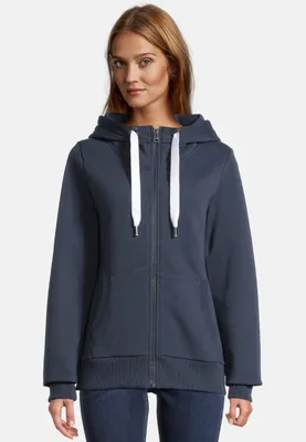 Produktbild von salzhaut Damen Sweatjacke SÖÖTE S Kuschelige Kapuzenjacke für Frauen aus weichem Baumwoll-Mix – Maritimer Zip-Hoodie mit dicken Kordeln – Designed in Hamburg
