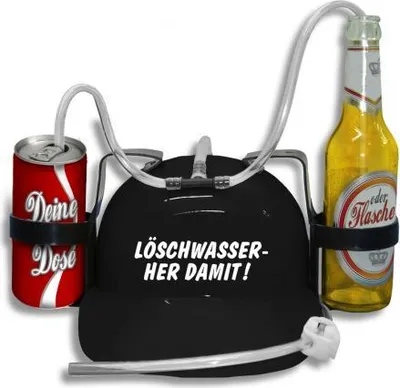 Produktbild von Trinkhelm Spaßhelm mit Printmotiv - Löschwasser her damit - 51646 Color - schwarz