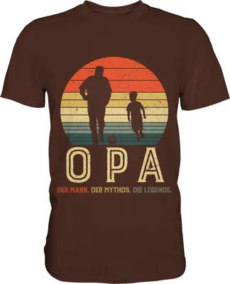 Produktbild von Opa und Enkel Fußball Herren Premium T-Shirt – Brown / L