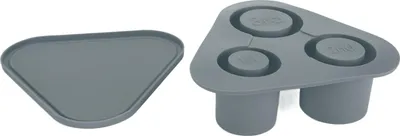 Zdjęcie produktu dla Cylinder Ice Cubes Tray Easy Release Hollow 3pcs Capacity Silicone Cup Ice Mould with Lid for Drink Coffee Cocktail Gray