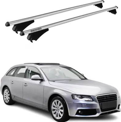 Produktbild von Menabo Dachträger Grundtäger für Audi A4 B8 Avant 2008-2015 75kg Alu Silber 2x