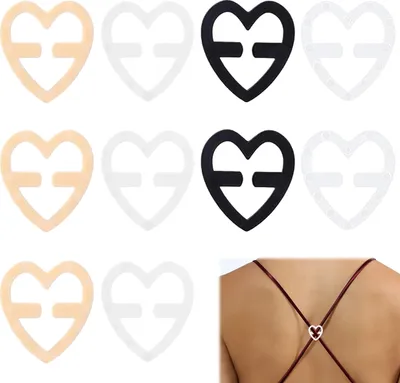 Produktbild von 10er-Pack BH-Trägerclips, rutschfeste, unsichtbare Halter für alle Körbchengrößen, aus strapazierfähigem Jersey-Kunststoff.