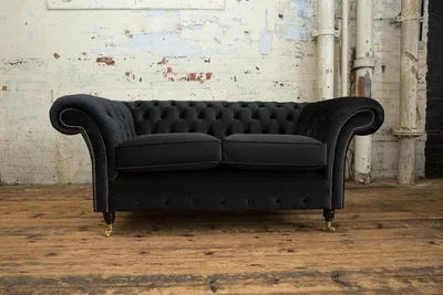 Produktbild von Chesterfield 2 Sitzer Couch Textil  Stoff Sofa Möbel Edles Design Samt Designer