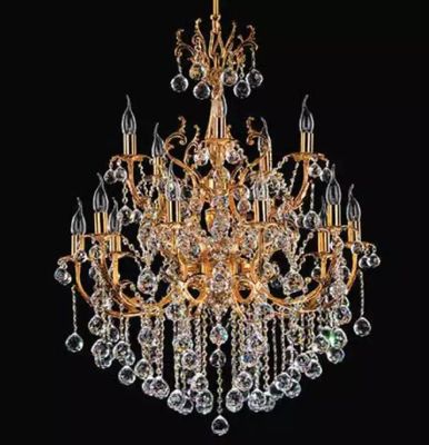 Żyrandol sufitowy żyrandol lampa sufitowa żyrandol złoty kryształ 75x125