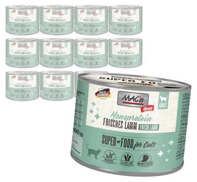 Produktbild von MAC's 12x200g Monoprotein Nassfutter für Katzen, Lamm