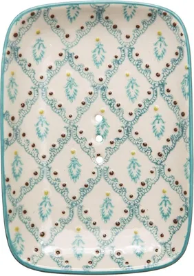 Immagine prodotto di Portasapone quadrato in Vetroceramica con fori per il drenaggio dell'acqua 13,5 x 9,5 x 2 cm