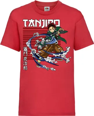 Immagine prodotto di Maglietta per bambini Demon Anime Slayer Tanjiro Kamado 02, 9-11 Jahr - 140 , Rouge