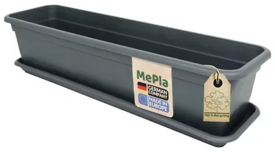 Produktbild von MePla - Set - Balkonkasten Balcony 60 cm + Untersetzer - Anthrazit