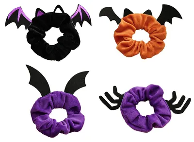 Obrázek produktu pro Sada čtyř gumových sponek do vlasů s motivem Halloweenu, pro dámy a dívky