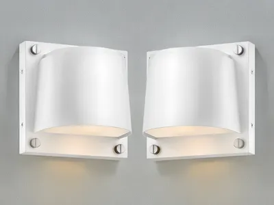 Immagine prodotto di Set da 2 applique da esterno a LED, bianco opaco, faretti da incasso per l'illuminazione della facciata della casa
