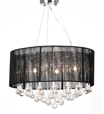 Produktbild von vidaXL Kristall Kronleuchter mit 85 echten Glas Kristallen schwarz