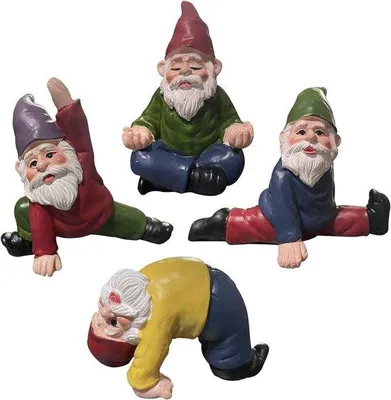 Zdjęcie produktu dla Zestaw 3 miniaturowych krasnali ogrodowych - krasnale do bajkowych ogrodów