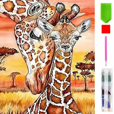Produktbild von Malen nach Zahlen 5d Diamond Painting Giraffe Malen nach Zahlen 15x20cm