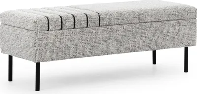 Obrázek produktu pro Moderne Graue Schlafzimmer Sitzbank Luxuriöse Bettbank Holzgestell