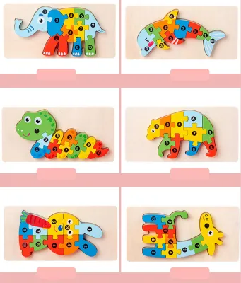 Produktbild von Passendes 3D-Puzzle aus Holz, pädagogisch interessantes Puzzle-Spielzeug für Zuhause, Party, Typ 4