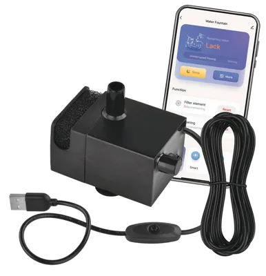 Produktbild von EMOS - GoSmart Ersatzpumpe für smarten Katzenbrunnen inkl. Ladekabel und Schaumf